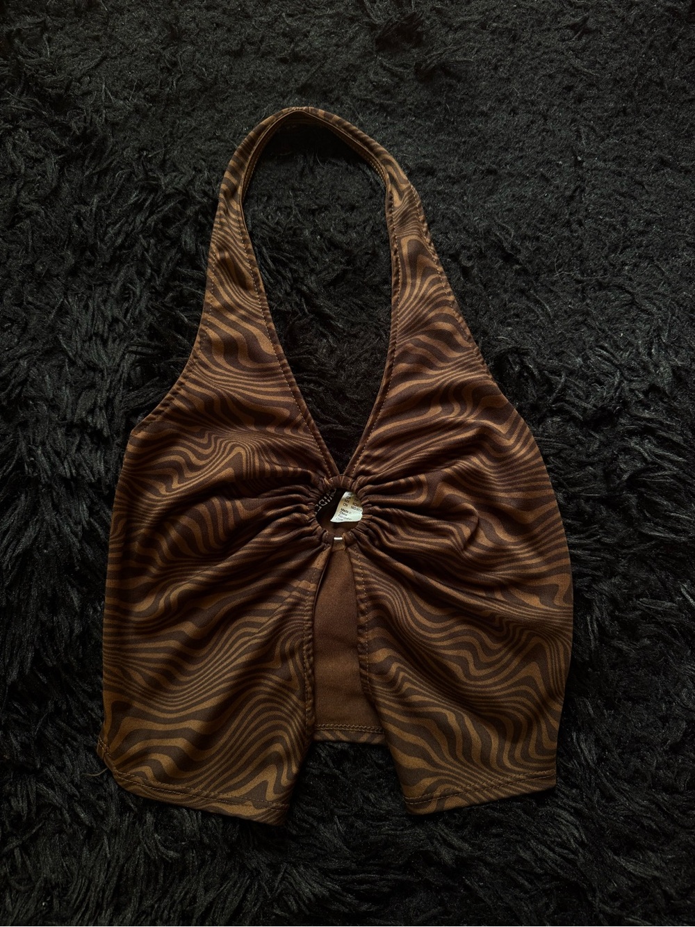 Brown Halter top with Ring separating